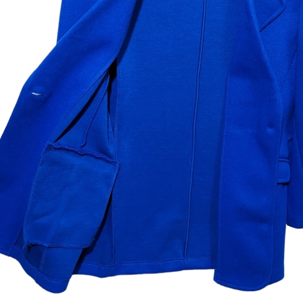 Women’s Jacket Belted Blazer Size S. M. L. Royal Blue Side Pockets Polyester New - Picture 11 of 15